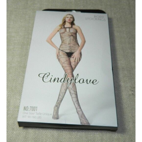 Cindylove Body Stocking Black Fishnet Sexy Goth Stripper Style 7001 One Size - Picture 3 of 4